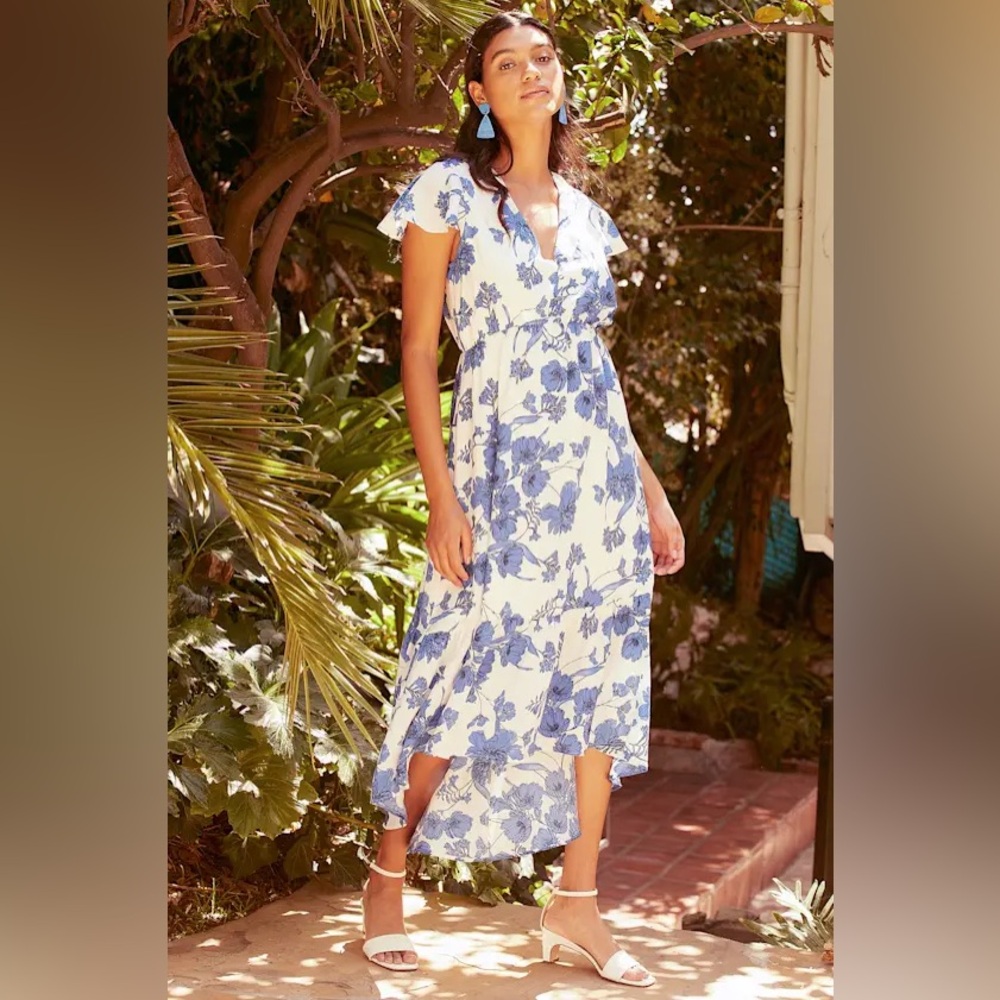 Lulu’s | Floral High Low Midi Dress | S